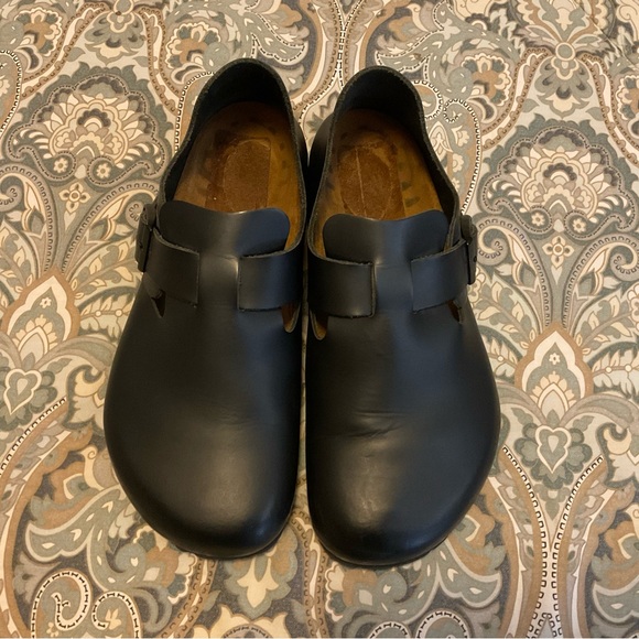EUC Rare Birkenstock London Black Buckle Smooth Leather Sz 39 - Picture 6 of 12